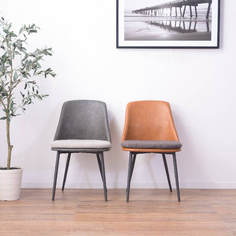 【新品】ダイニングチェア リビング カフェ モダン ライトブラウン ダークグレー 北欧 BR002-000103【SS27】