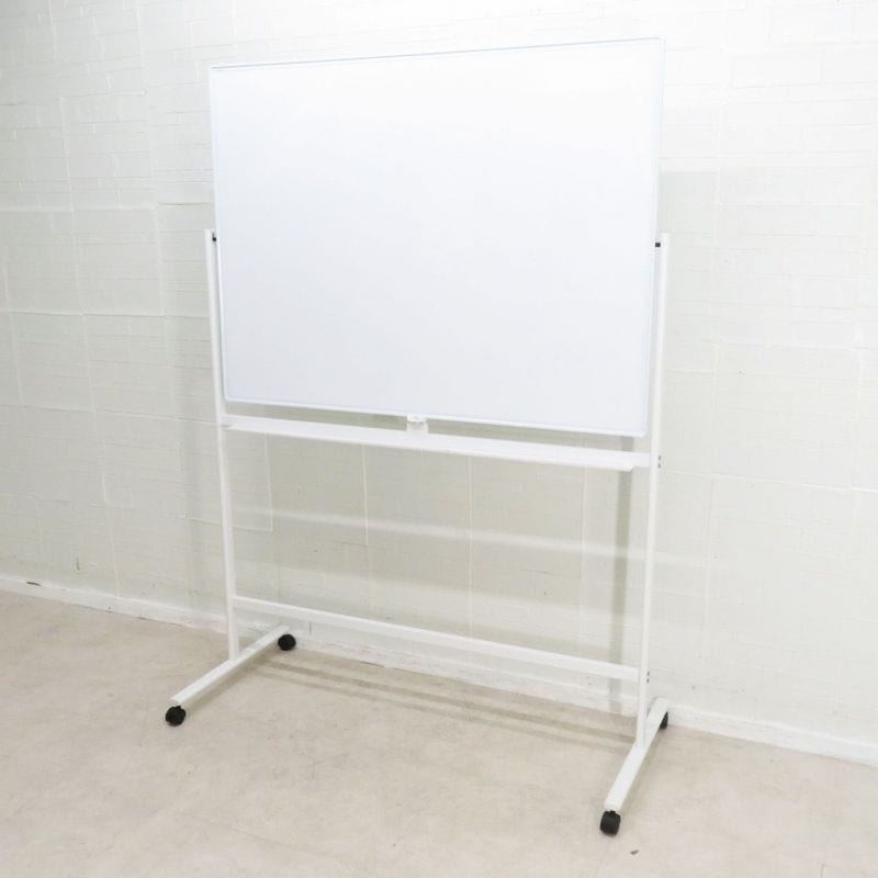 PLUS プラス 幅1270㎜ 自立式ホワイトボード PET2-TA2D 白板 脚付き 自立式 移動式 両面 キャスター ペントレー 会議 ワーク YH18704 中古オフィス家具 配送サイズ400