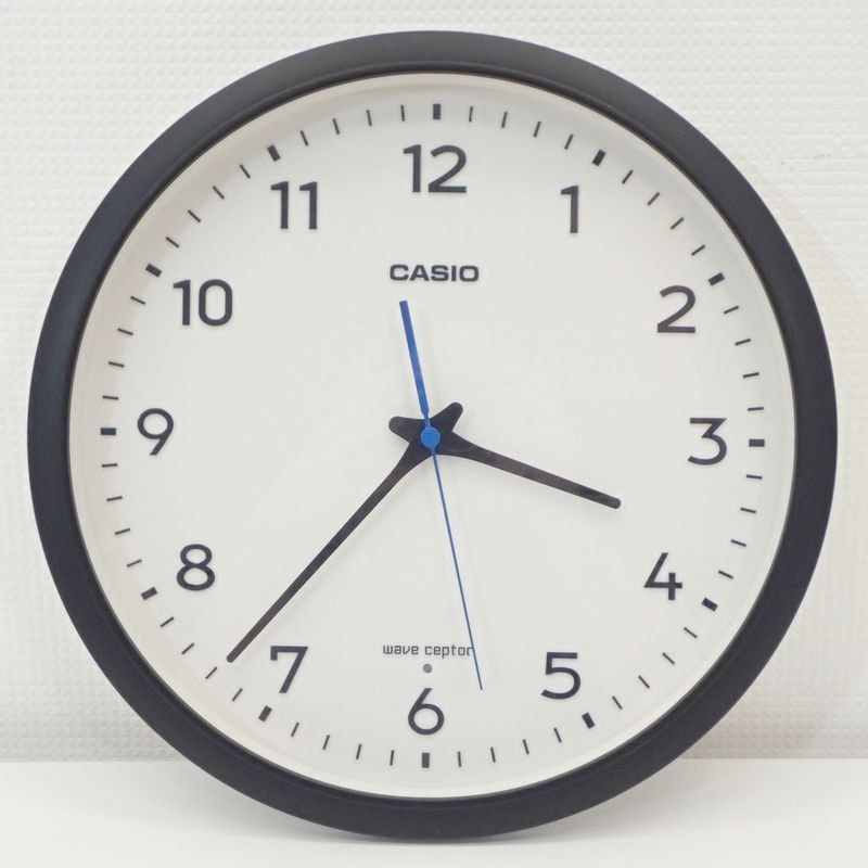 カシオ 掛時計 ブラック アナログ 電波時計 インテリア雑貨 KK18264 中古 配送サイズ80