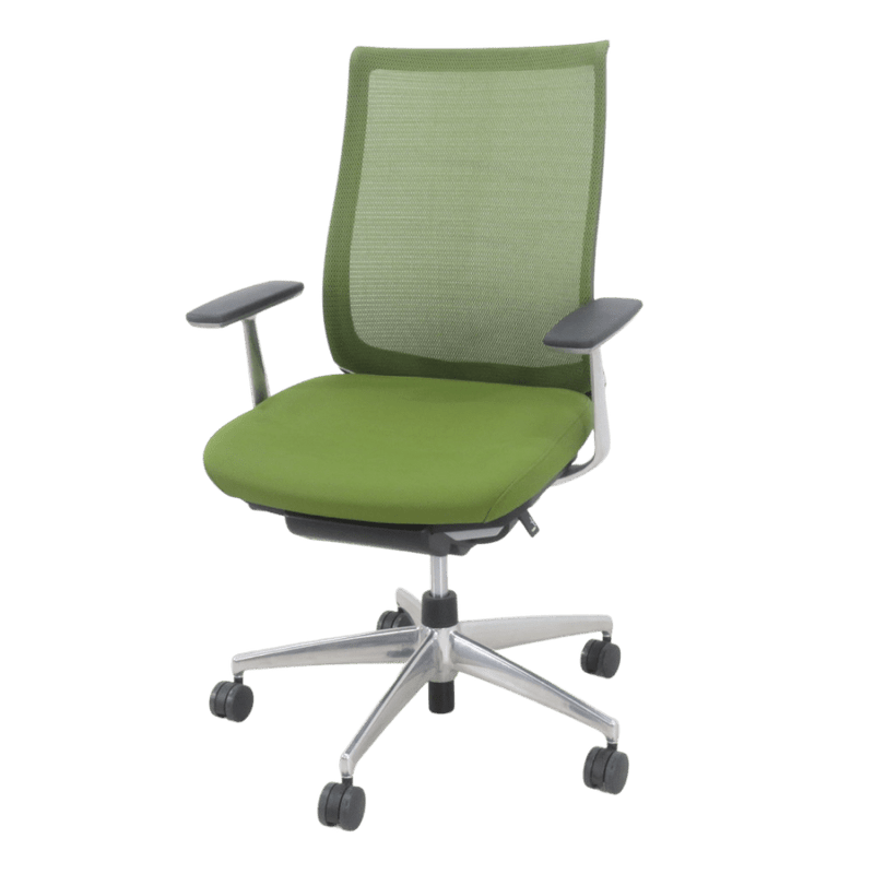 【SALE】コクヨ ベゼル CRS-G2800E6 オフィスチェア グリーン 肘付き メッシュ 中古 EG18690 配送サイズ240