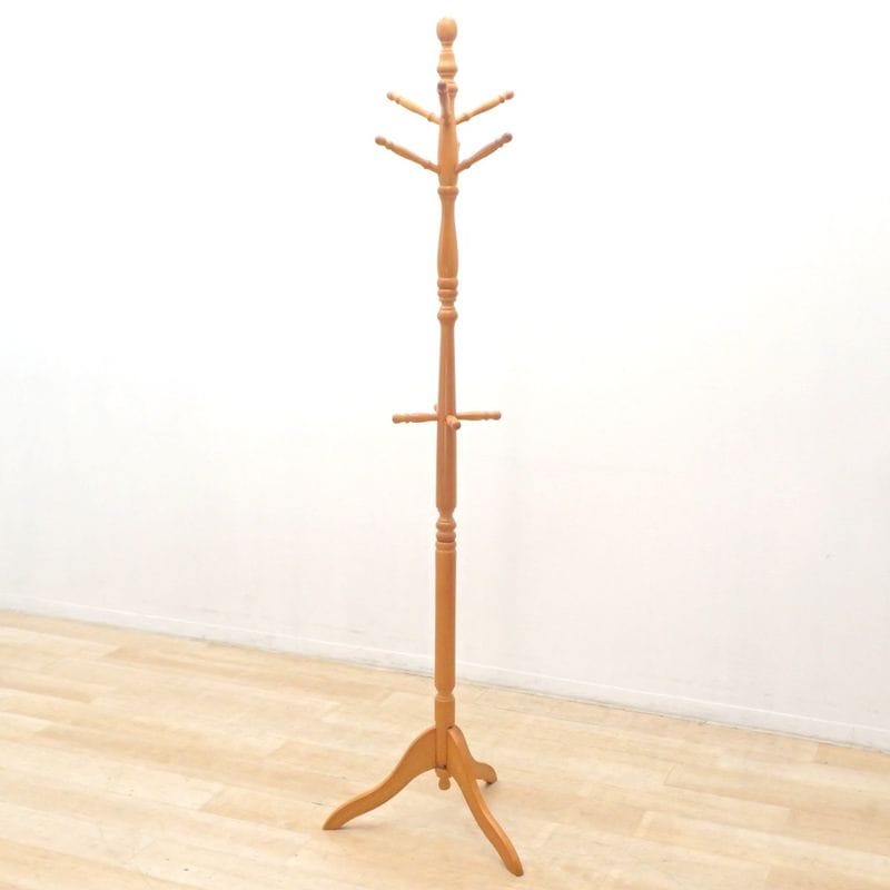 木製コートハンガー ポールハンガー ナチュラル 天然木 KK18142 中古 配送サイズ300