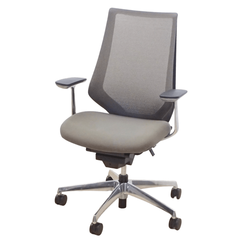 ★コクヨ デュオラ Duora 肘付オフィスチェア CRS-G3000E6 グレー メッシュ ハイバック EG18626 中古 配送サイズ250