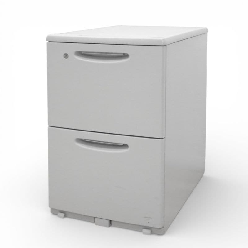 【SALE】オカムラ SDシリーズ DS32XJ Z421 A4 2段ワゴン グレー 脇机 EG18186 中古 配送サイズ160 家財おまかせ便