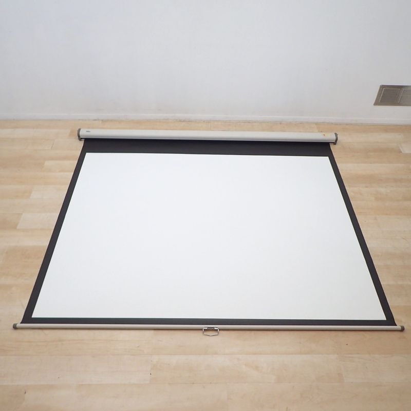 オーエス プロジェクタースクリーン ホワイト W2032×H1524 手動タイプ 4：3 取付金具付 KK18256 中古 配送サイズ250 家財おまかせ便