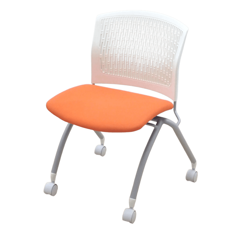 【SALE】AICO アイコ ミーティングチェア オレンジ ホワイトシェル ネスティングEG18783 中古 配送サイズ220