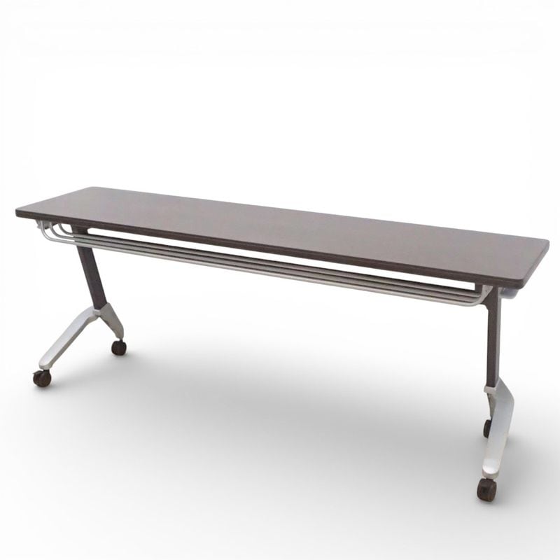 コクヨ スタックテーブル W1800 D450 H700 ダークブラウン 木目 長机 ミーティングテーブル 中古 KK18808 配送サイズ350