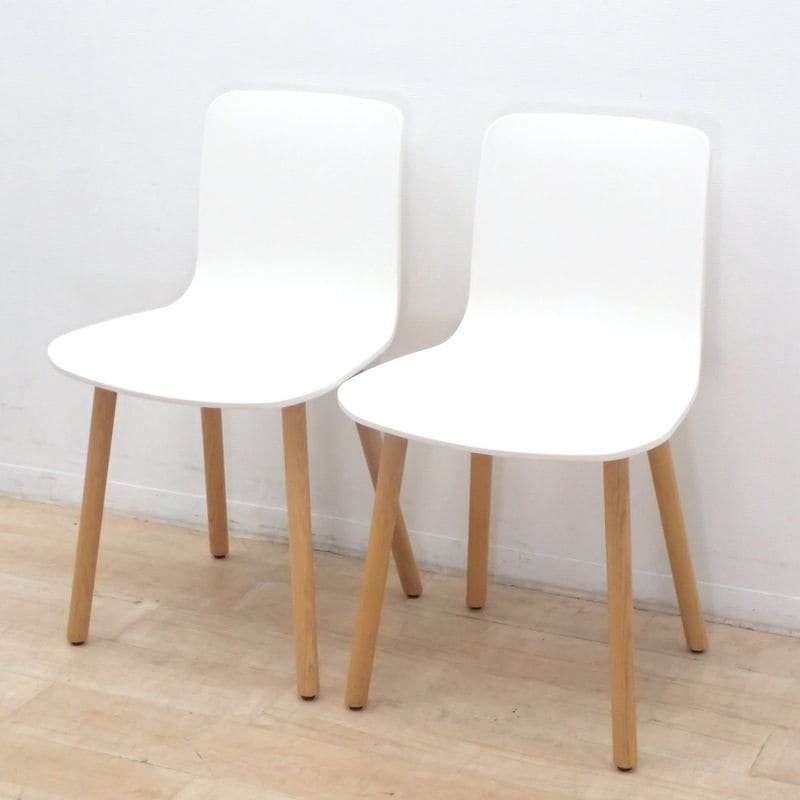 【SALE】2脚セット ヴィトラ ハルウッド ジャスパー・モリソン ミーティングチェア ホワイト KK18869 EG18869 中古 セット販売