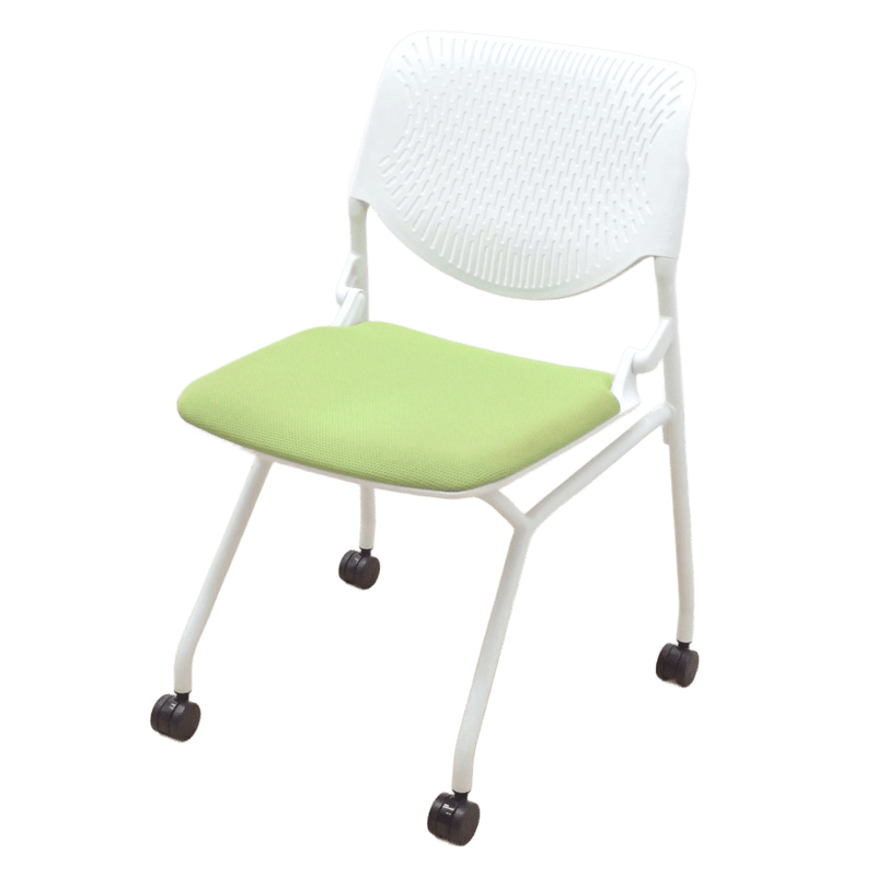 【SALE】カムラ ルナ 81S1AY ミーティングチェア グリーン ネスティングチェア EG18859 中古 配送サイズ220