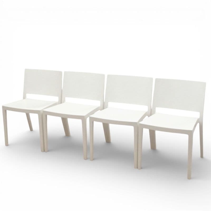 4脚セット カルテル LIZZ ダイニングチェア ホワイト ピエロ・リッソーニ スタッキング ミーティングチェア EG18864 中古 セット販売