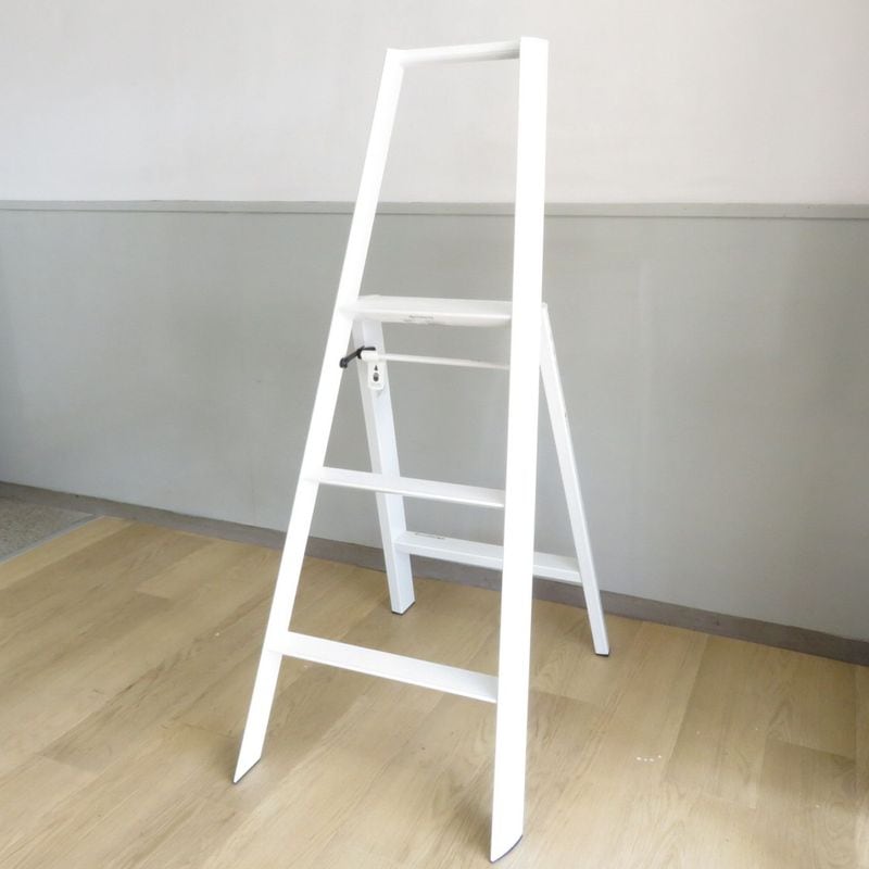★展示品★METAPHYS lucano ルカーノ ホワイト StepStool 3-Step 脚立 踏み台 3段タイプ ステップ ワンタッチバー ミYH17880 新古品 配送サイズ220
