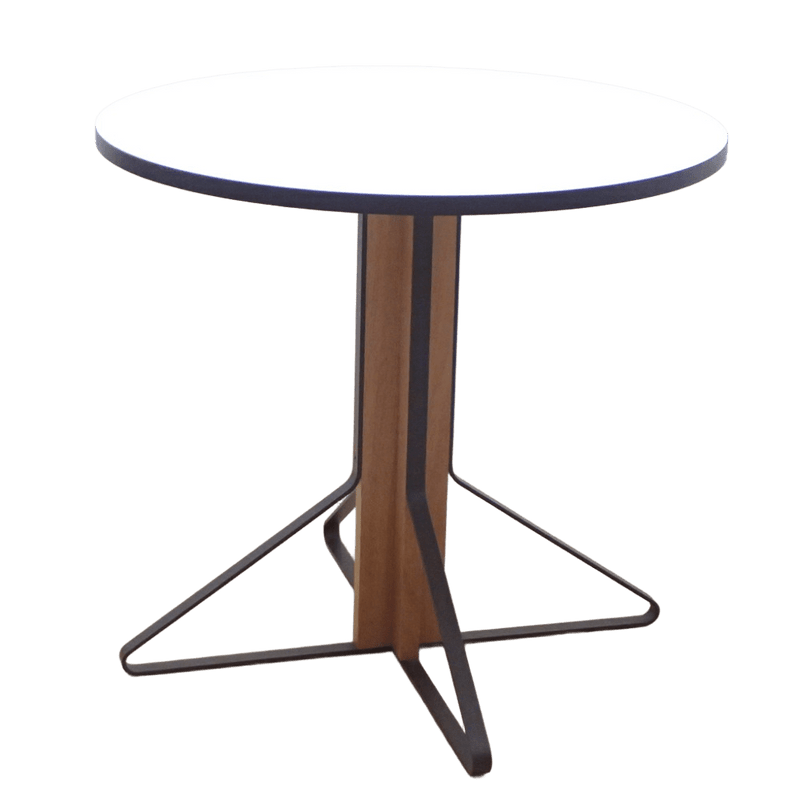 10月30日迄の出品!!中古綺麗め☆円形カウンターテーブル（ブラウン/ブラック） ニトリ（NITORI） 美しい木目が特徴の円形テーブル (幅110cm 木目