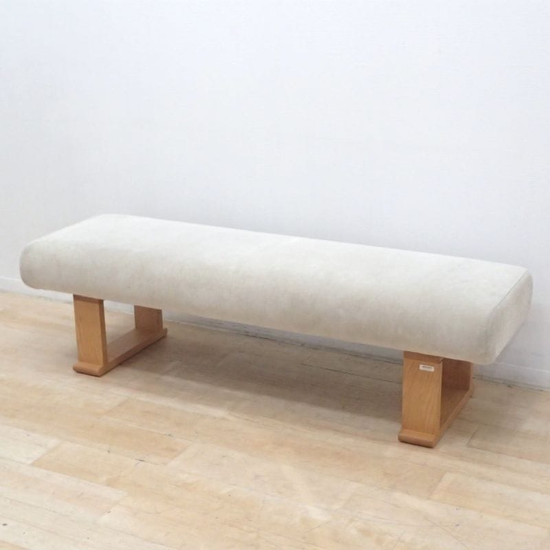 ナガノインテリア NAGANO INTERIOR ベンチ 国産 ロビーソファ W1500 D490 H440 グレー ファブリック 椅子 イス 待合室 2人用 KK18901 中古オフィス家具 配送サイズ250