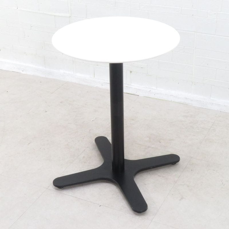 丸テーブル ホワイト/ブラック 幅550 高さ600 カフェテーブル サイドテーブル ラウンドテーブル 多目的 休憩室  YH18296-1 中古オフィス家具 配送サイズ180