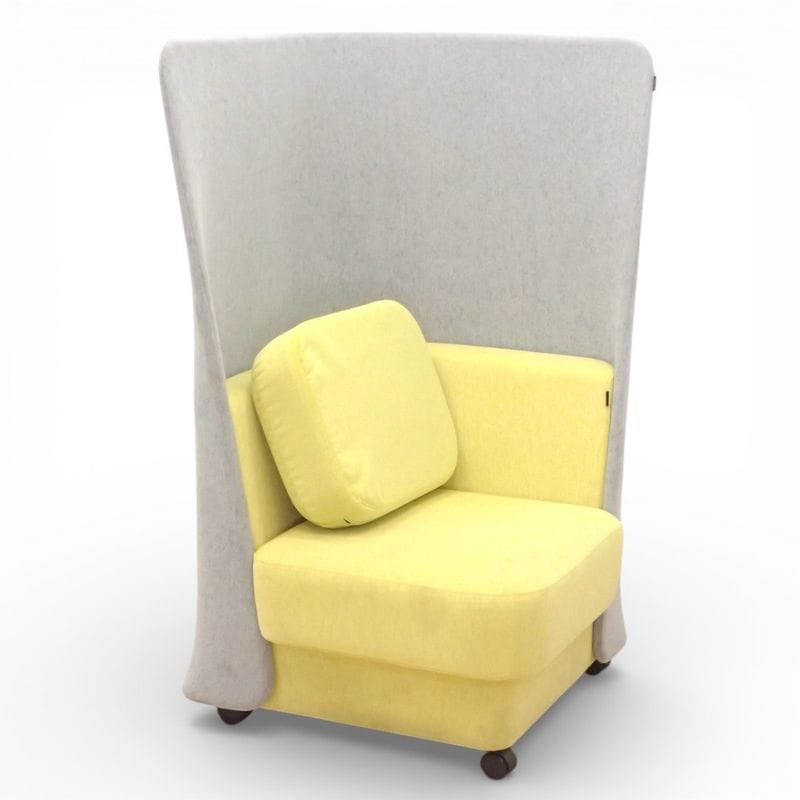 イトーキ ピナモ 1人用ブースソファ LMC-07HCC-U8U8 イエロー キャスター KK18883 中古 配送サイズ300