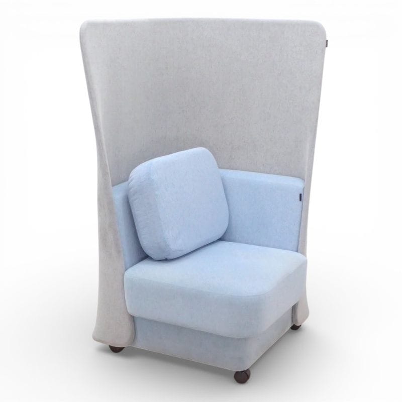 イトーキ ピナモ 1人用ブースソファ LMC-07HCC-S5S5 ブルー キャスター KK18884 中古 配送サイズ300