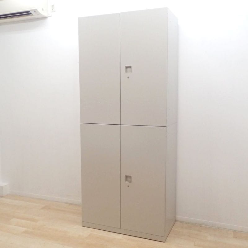 オカムラ レクトライン 上下書庫 4B313F Z13 両開き ニューグレー KK18875 中古 配送サイズ300