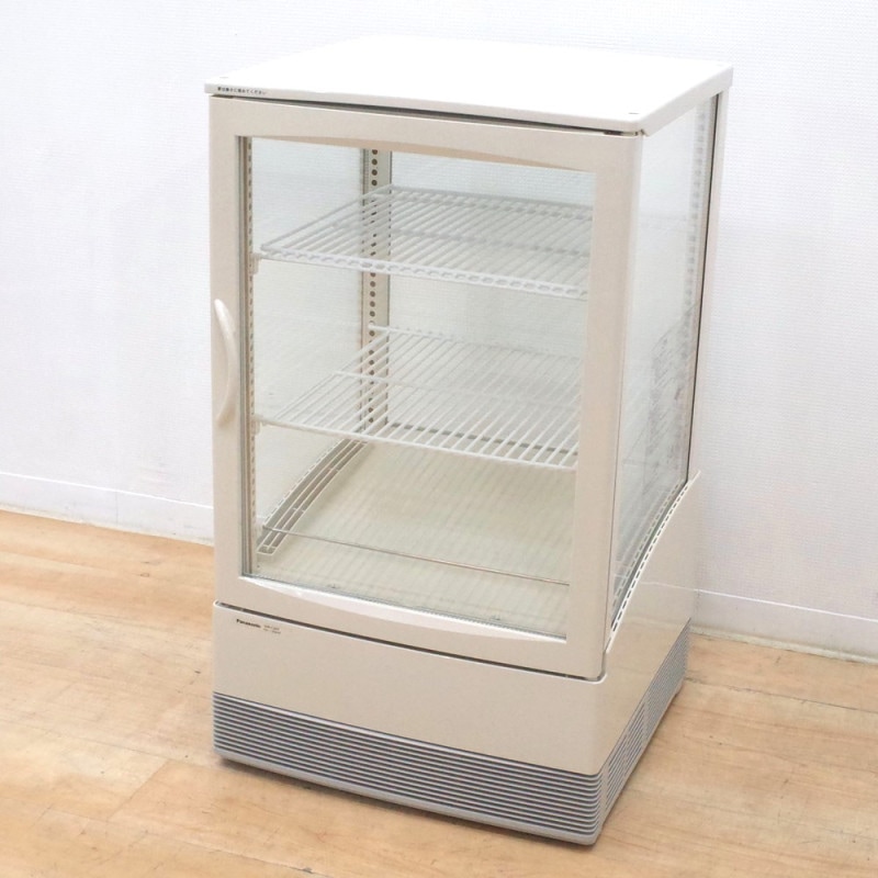 Panasonic パナソニック 冷蔵ショーケース SMR-CZ65F 全面ガラス 卓上型 65L 2重ガラス 収納 店舗 業務用 ホワイト EG17757-2 中古オフィス家電 配送サイズ200 家財おまかせ便 