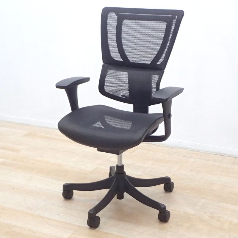 エルゴヒューマン Ergohuman スマート 肘付オフィスチェア ブラック フルアジャスタブル肘 ハイバック メッシュ 高機能 高級チェア KK18926 中古オフィス家具 配送サイズ240