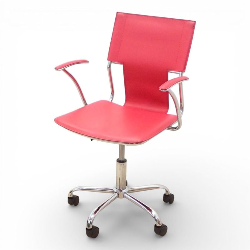 ミーティングチェア レッド 肘付き 会議椅子 キャスター KK EG18975 中古 配送サイズ220