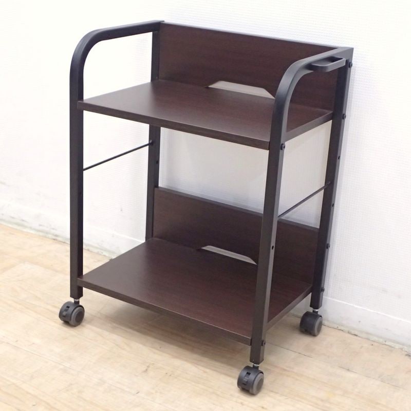 サンワサプライ ファイルワゴン 100-WG013 ブラウン 2段 W470 D320 H590 キャスター付 KK18969 中古 配送サイズ160 家財おまかせ便