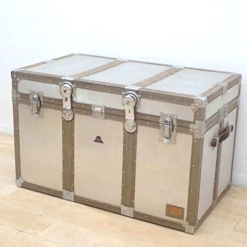 KOWA INDUSTRY コーワインダストリー アルミトランク シルバー W930 D550 H580 船便 船舶用 ヴィンテージ KK18970 中古オフィス家具 配送サイズ220