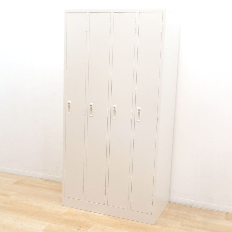 生興 4人用ロッカー ホワイト W900 D515 H1790 鍵無  個人ロッカー 網棚 ハンガーパイプ 更衣室 KK19016 中古オフィス家具 配送サイズ350