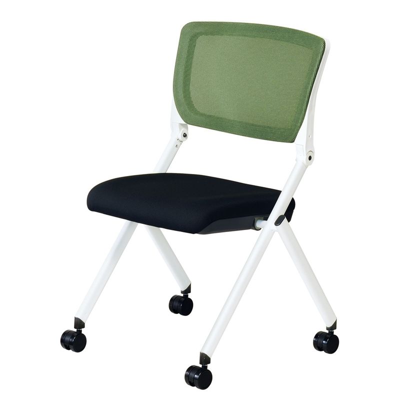 ★新品 弘益 KRM-430 肘付きミーティングチェア モスグリーン リクライニング メッシュ 会議椅子 YH19041 オフィスチェア 配送サイズ220