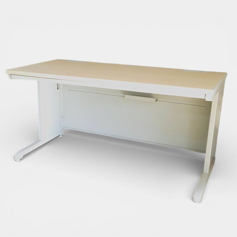 トヨスチール 平デスク W1400 D700 H700 CSE-147 ナチュラル/ニューグレー  オフィスデスク 平机 YH19019 中古 配送サイズ300