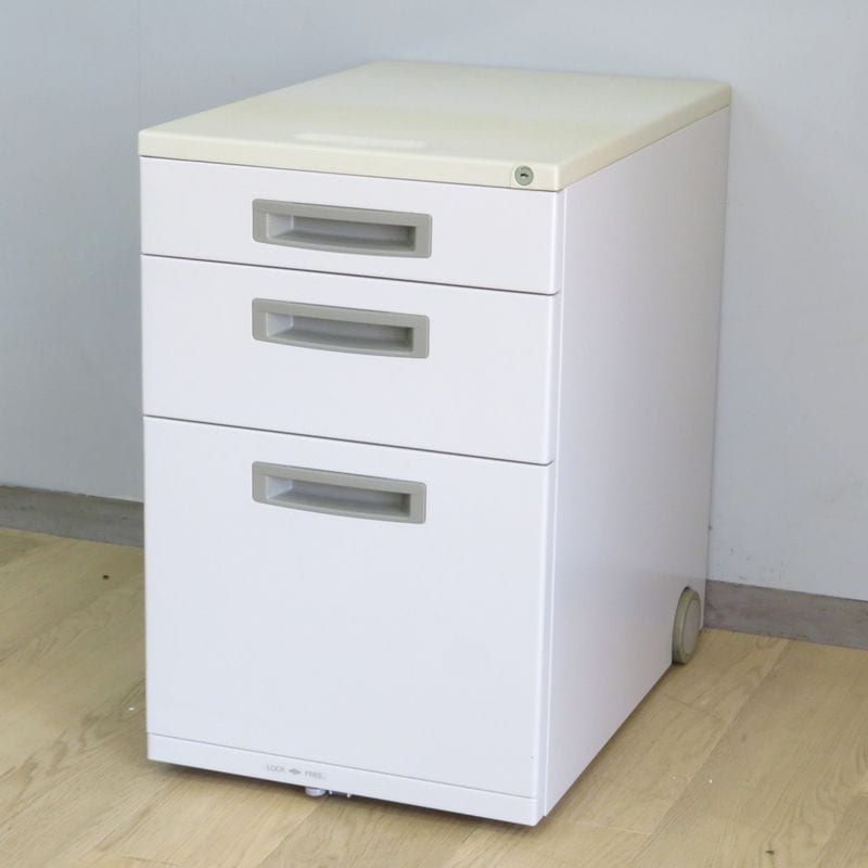 KOKUYO コクヨ 三段ワゴン ホワイト 収納 デスクワゴン