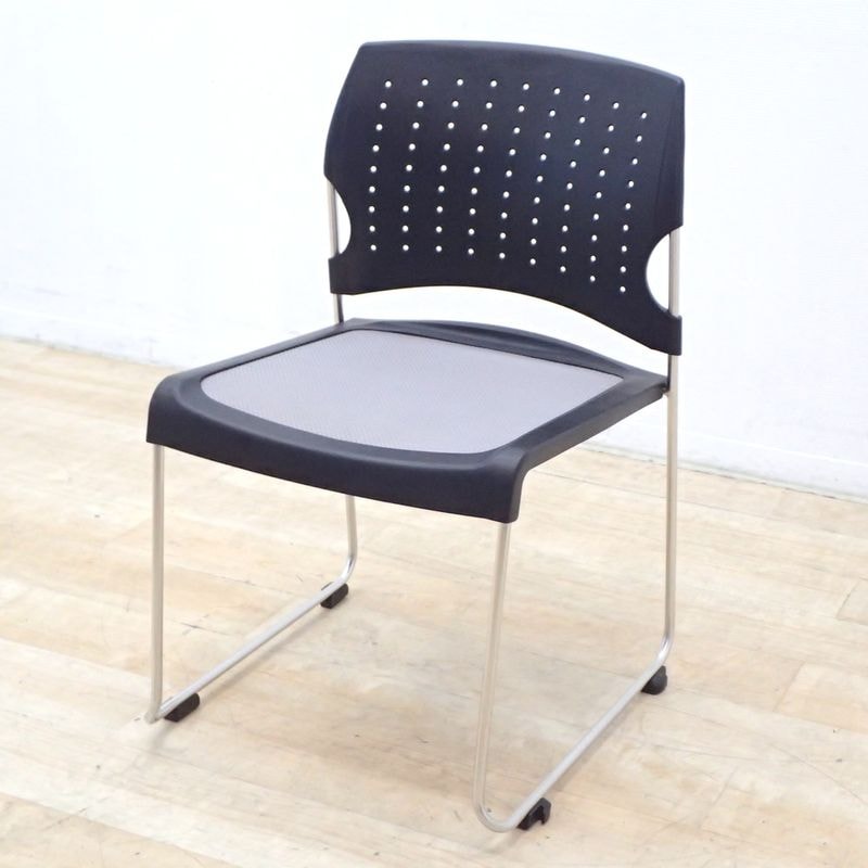 ライトブルー 円形スツール メタルフレーム コクヨ会議イス6個セット