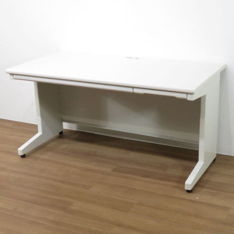 プラス RJ-T147 WS 平デスク ホワイト W1400 D700 事務机 オフィスデスク パソコンデスク 中古 AG YH19150 配送サイズ300