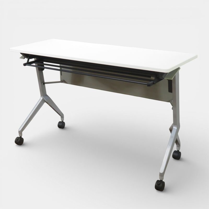 コクヨ スタックテーブル W1200 D450 H720 リーフライン KTT-1204PAWNN ホワイト 長机 幕板付 折りたたみ 中古  YH19038