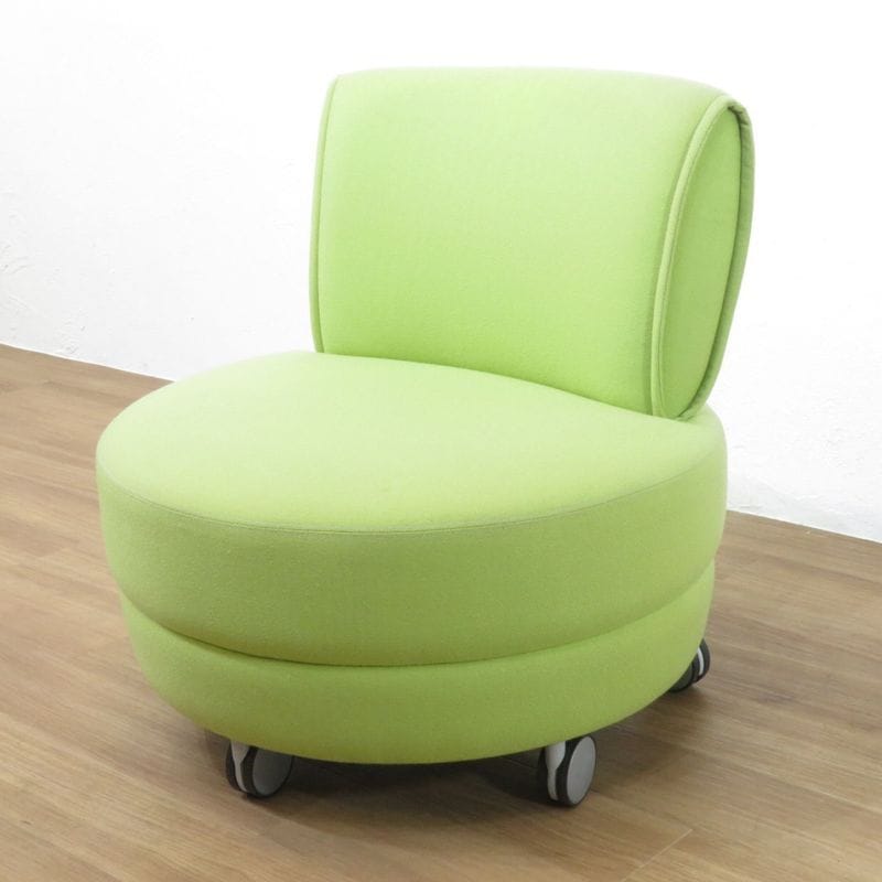 オカムラ アルトカフェ L473FA 1人用ソファ グリーン 中古 AG19168  配送サイズ240