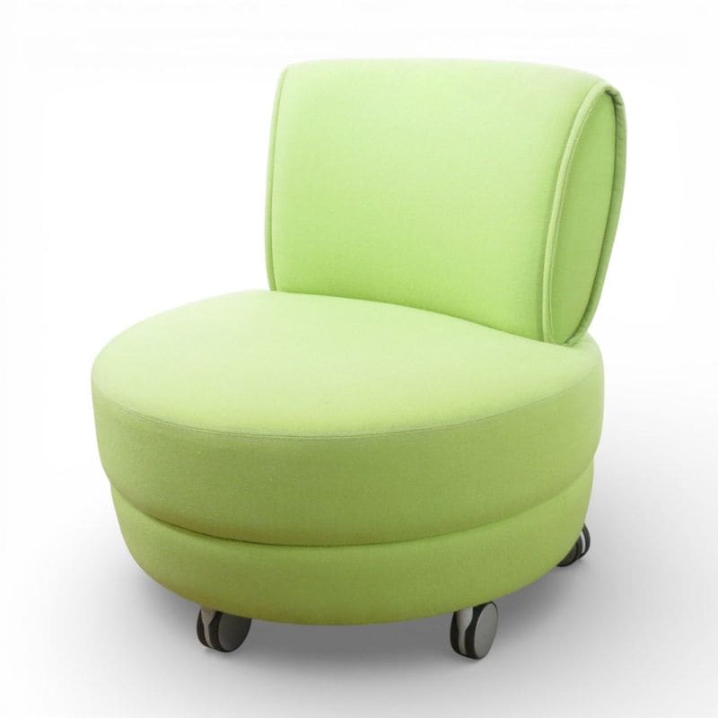 オカムラ ラウンジチェア アルトカフェシリーズ L473FA 1人用応接ソファ グリーン 中古 AG19168  配送サイズ240