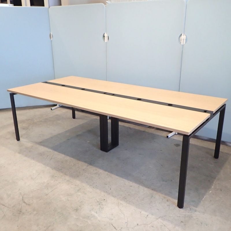 ※直接店舗引取商品※ チェハ Ceha PLENOデスクシリーズ 大型ミーティングテーブル W2400 D1150 H720 フリーアドレスデスク 配線収納付 KK14558 中古オフィス家具 直接引き取り