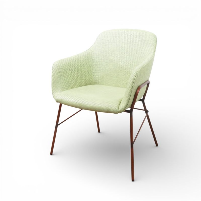 オリバー ラウンジチェア NPXD05 カフェチェア ミーティングチェア ライトグリーン 肘付き 中古 YH19218