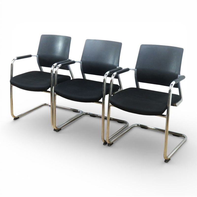 【3脚セット】コクヨ エアフォートV ミーティングチェア CK-M231 ブラック カンチレバー 会議椅子 AG19181-1 中古 セット販売