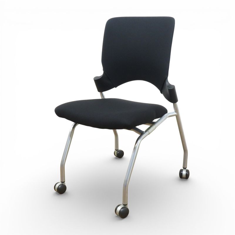 コウエキ ネスティングチェア エレッタ  EL-6 ブラック ミーティングチェア 会議椅子 H19193 中古 配送サイズ220