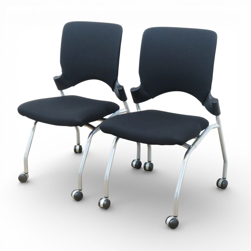 【2個セット】弘益 エレッタ ネスティングチェア EL-6 ブラック YH19193 中古 配送サイズ220