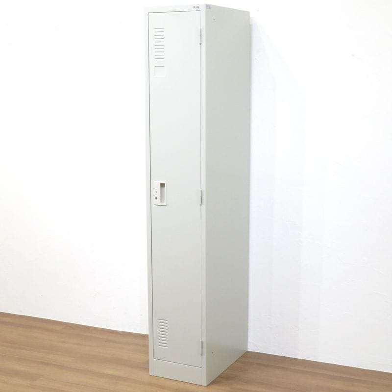 プラス 1人用ロッカー LK-12S ニューグレー 1Pスチールロッカー ハンガーパイプ YH19143 中古 配送サイズ300