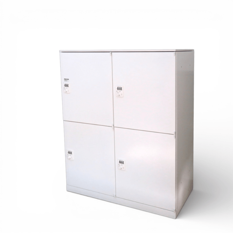 【SALE】オカムラ 4人用パーソナルロッカー 4B388Y ZA75 ホワイト  W900 D450 H1100 2列2段 ダイヤル錠 YH19355 中古 配送サイズ300