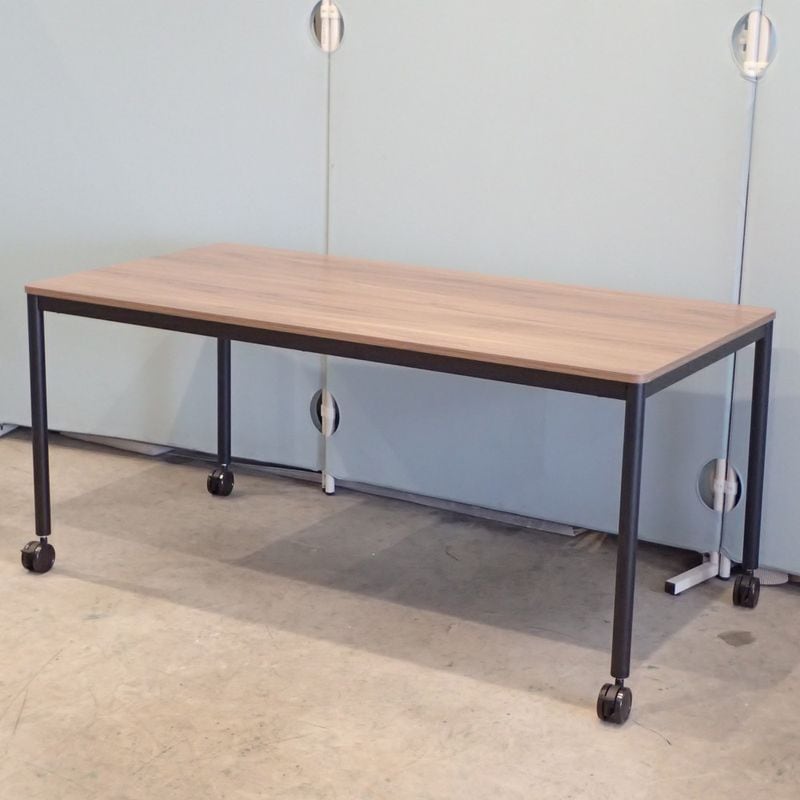 Garage ミーティングテーブル GM-169C-NA/BK ウォルナット W1800 キャスター付き EG19305 中古 配送サイズ350