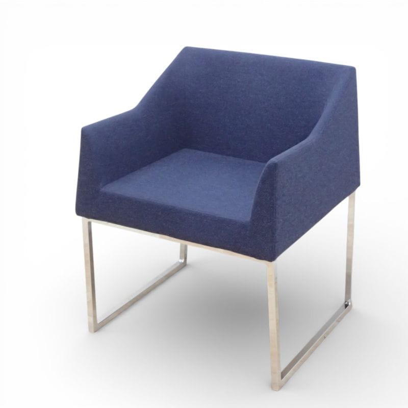 SOGO ラウンジチェア DANTEⅡ ブルー ロギーソファ 一人用ソファ 布張り アームチェア EG19335 中古 配送サイズ220