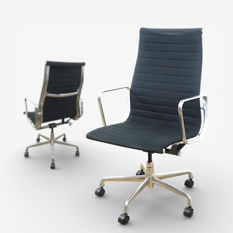 ハーマンミラー イームズ アルミナムチェア 肘付 オフィスチェア ブラック  エグゼクティブ ハイバック AG19364 中古