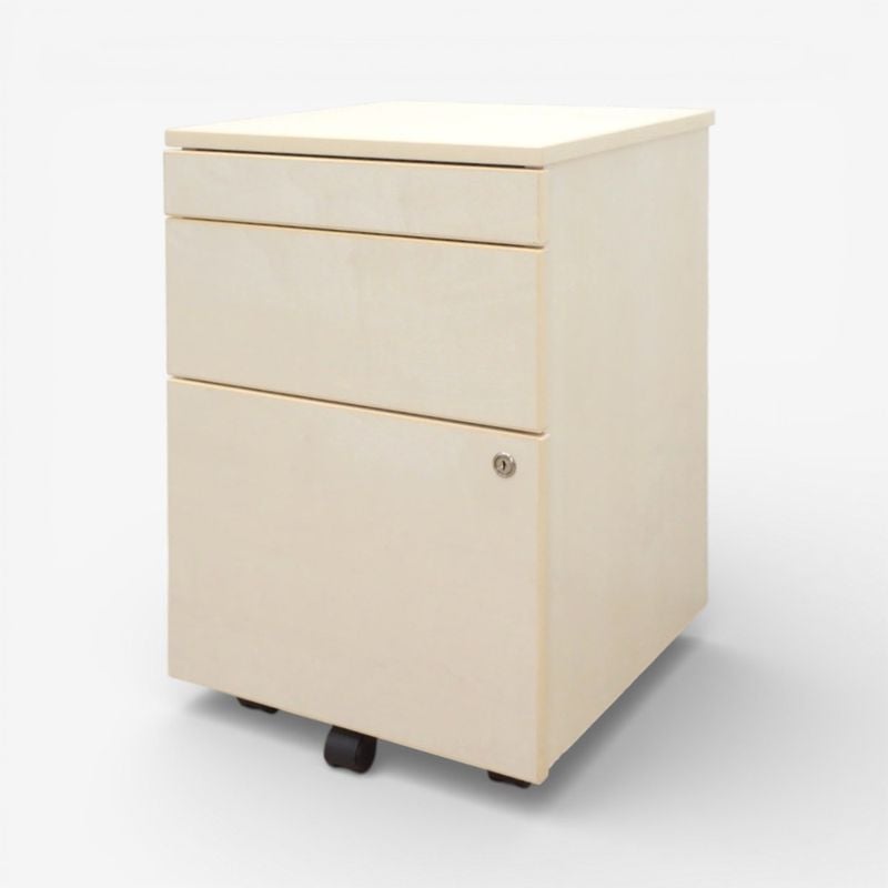 【中古】プラス 3段ワゴン 623-894 ナチュラル デスクワゴン 下段転倒防止キャスター付 鍵無し 中古オフィス家具 KK10437-1