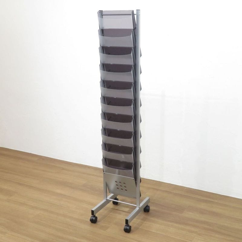 トヨダプロダクツ パンフレットスタンド PS-110 ブラック  1列10段 A4対応 パンフレットラック AG19380 中古 配送サイズ220