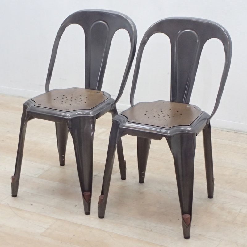 【SALE】2脚セット クラッシュゲート ノットアンティークス マルチプルズ2 ミーティングチェア グレー スタッキング可 KK19396 中古 配送サイズ220 セット販売
