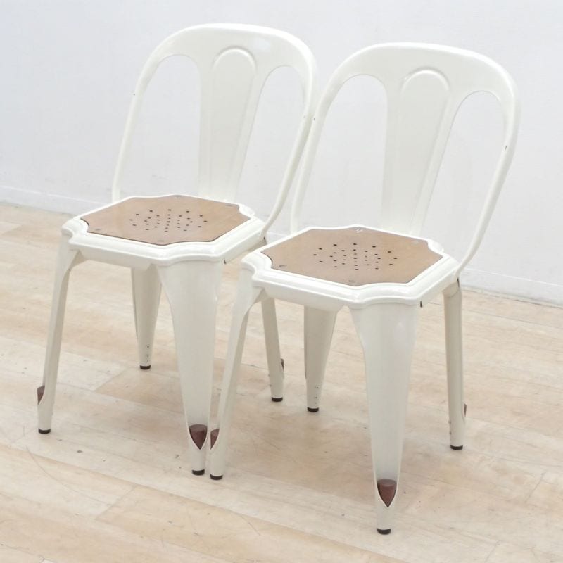 【SALE】2脚セット クラッシュゲート ノットアンティークス マルチプルズ2 ミーティングチェア ホワイト スタッキング可 KK19397 中古 配送サイズ220 セット販売