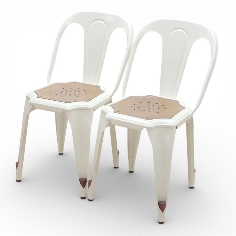 【SALE】2脚セット クラッシュゲート ノットアンティークス マルチプルズ2 ミーティングチェア ホワイト スタッキング可 KK19397 中古 配送サイズ220 セット販売