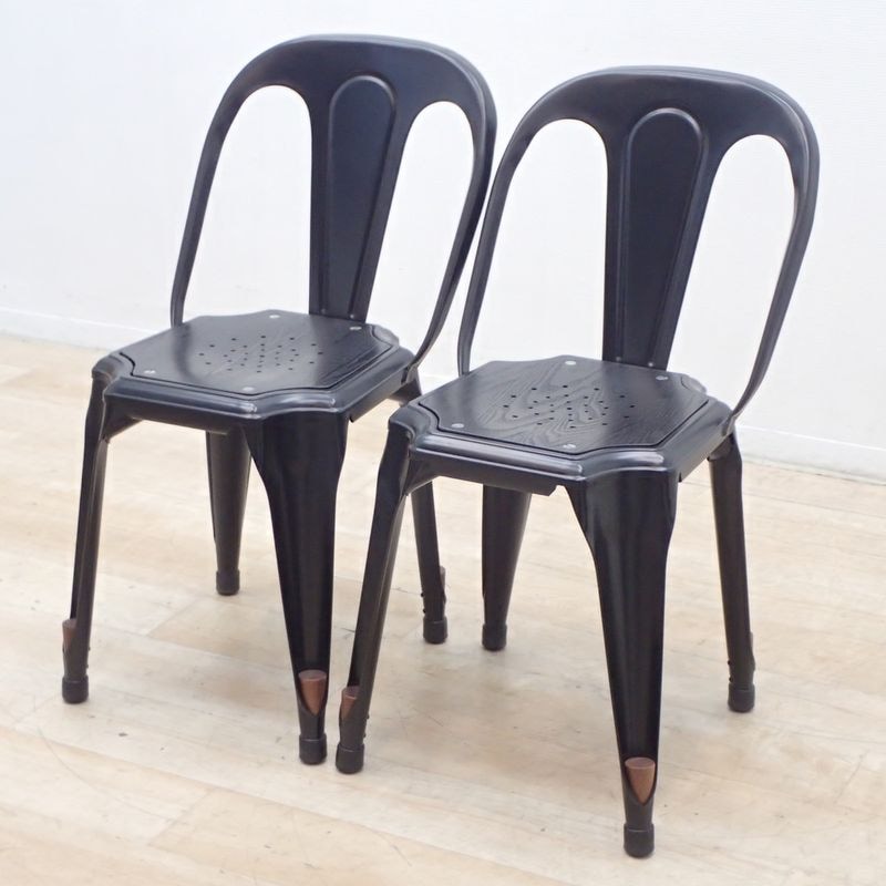 【SALE】2脚セット クラッシュゲート ノットアンティークス マルチプルズ2 ミーティングチェア ブラック スタッキング可 KK19398 中古 配送サイズ220 セット販売